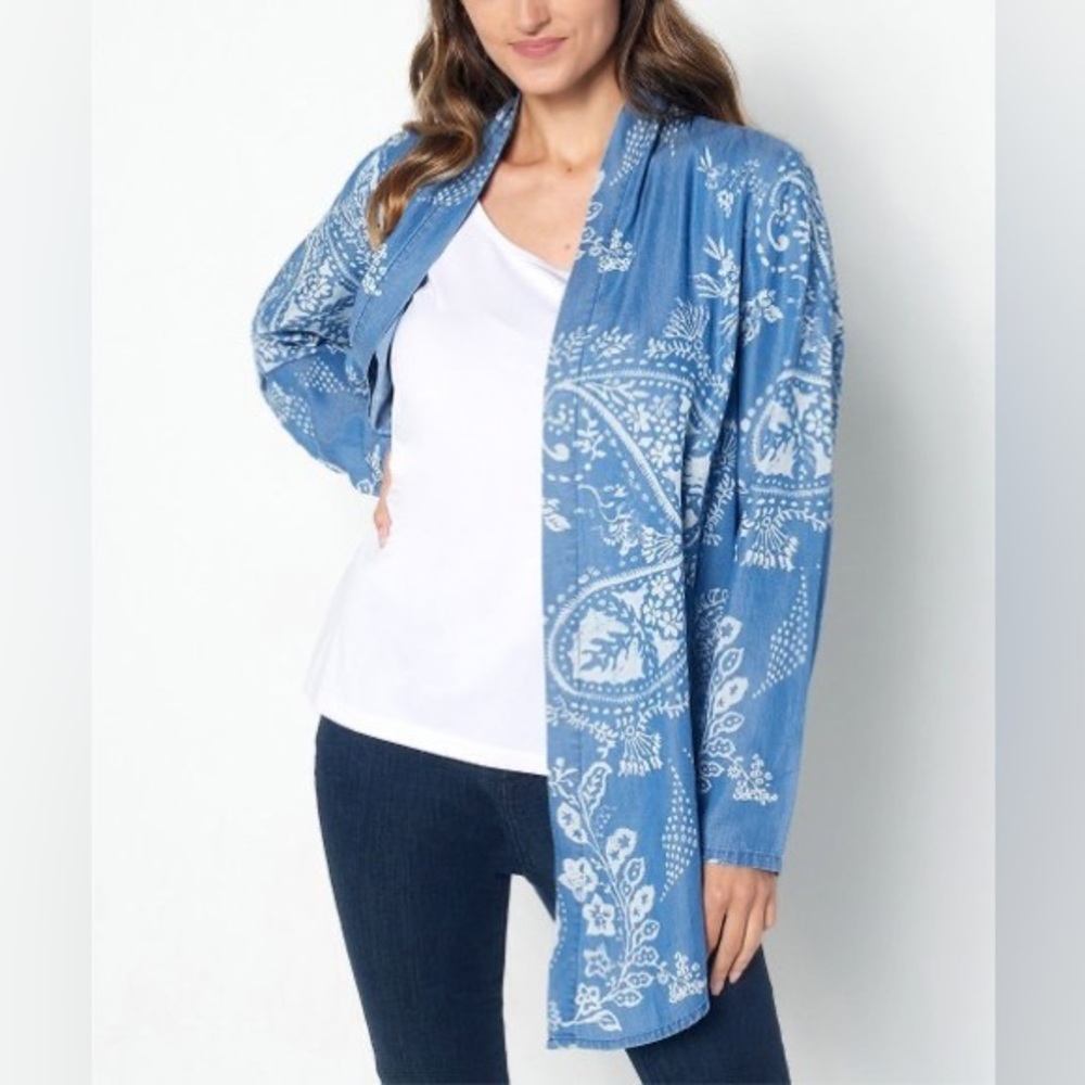 NWOT Laurie Felt Blue Penny Lane Paisley Jacket